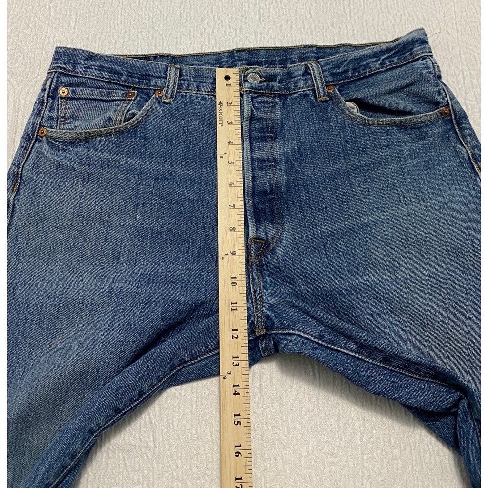 Levis 501 Original Fit Mens Jeans Size 38x30 Blue Denim Button fly Vintage Style - Picture 10 of 12